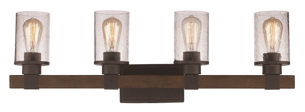 4LT VANITY BAR SEEDED RUSTIC-R